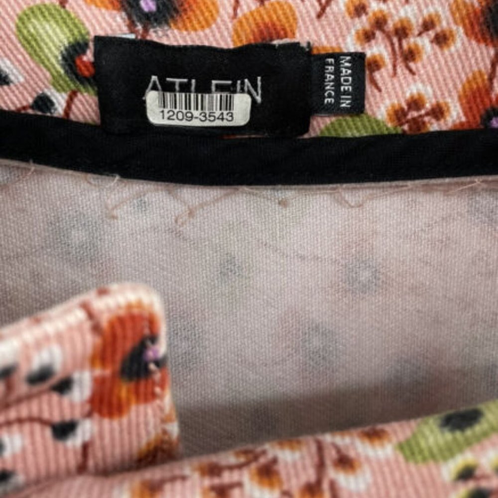 ATLEIN Cropped Aviator Jacket Pink Floral Designer Womens FR 38 US 6 Med - Picture 5 of 7